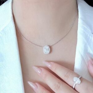 Oval Halo Pendant